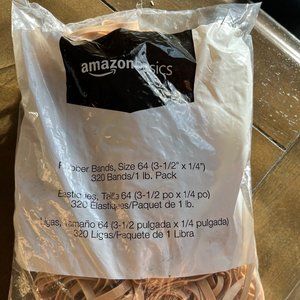 Amazon Basics Rubber Bands, Size 64 (3-1/2 x 1/4 Inch), 320 Bands/1 lb Pack *NEW